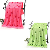 KUTKUT Pack of 2Pcs Microfibre Dog Towel, Quick Absorbent Pet Bath Towels, Super Soft Fast Drying Machine Washable Puppy Beach Dryer for Small Medium Large Dogs (Size: 140 x 70cm)